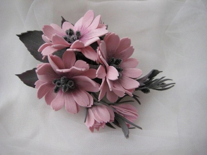 Брошки цветы из фоамирана
