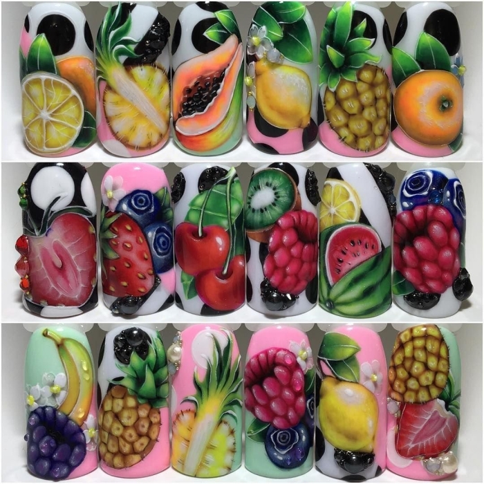Фрукты на ногтях