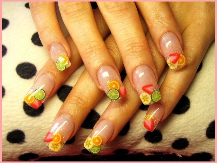Дизайн ногтей с фруктами