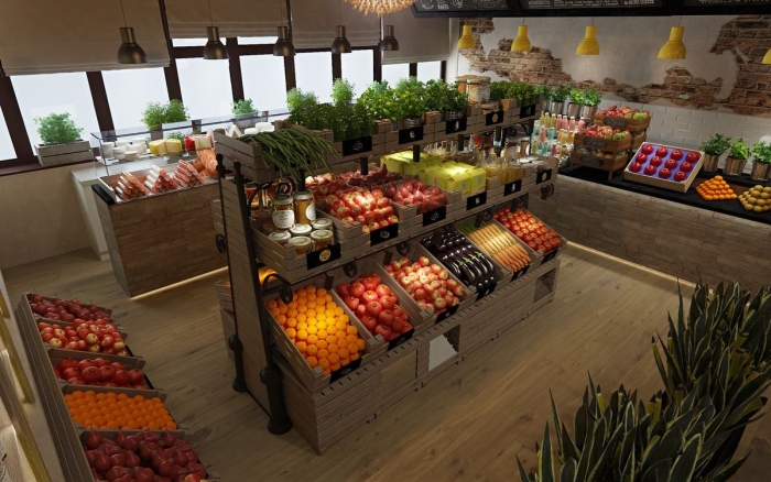 Интерьер продуктового магазина