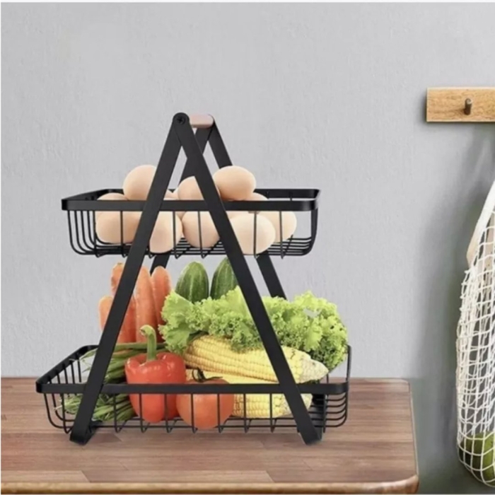 Корзина для фруктов металлическая двухъярусная