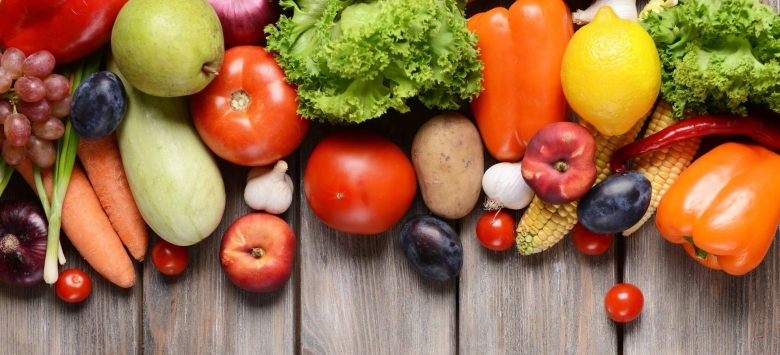 Фон овощи и фрукты