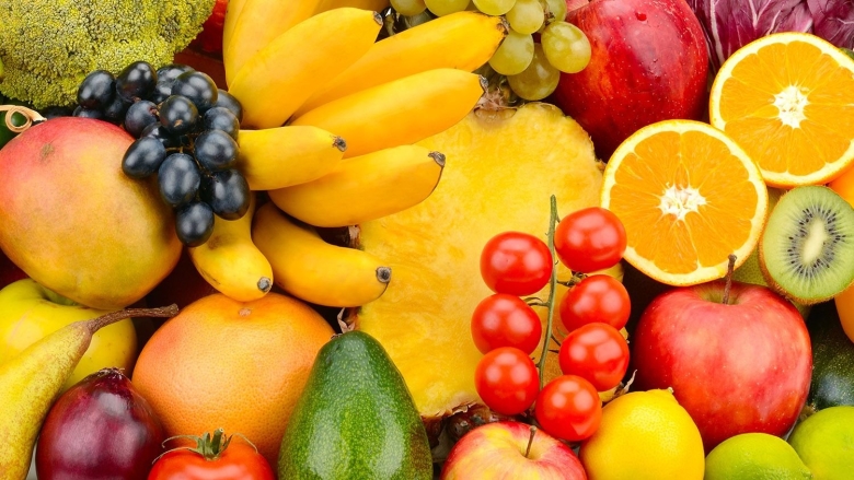 Фрукты овощи фон