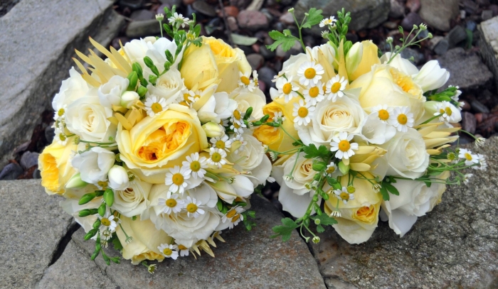 Матрикария свадебный букет