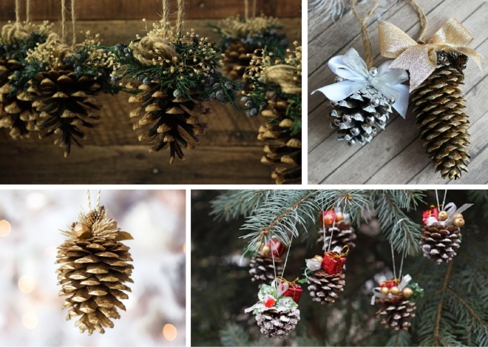 Новогодний декор из шишек