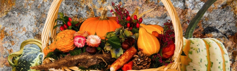Осенняя корзина с овощами