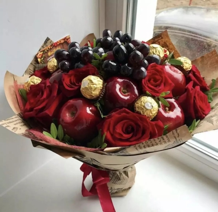 Съедобные букеты для женщин