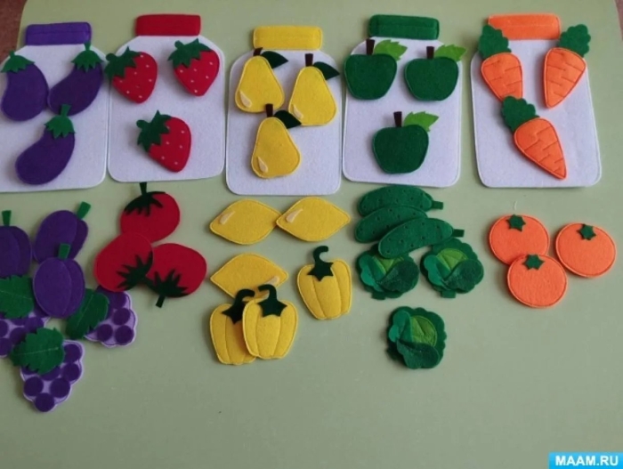 Овощи и фрукты из фетра