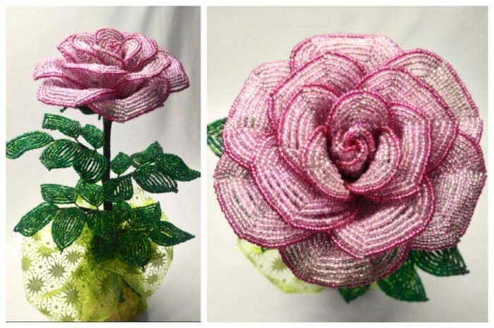 Роза из бисера