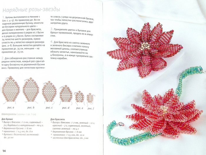 Как сплести из бисера цветы схема для начинающих