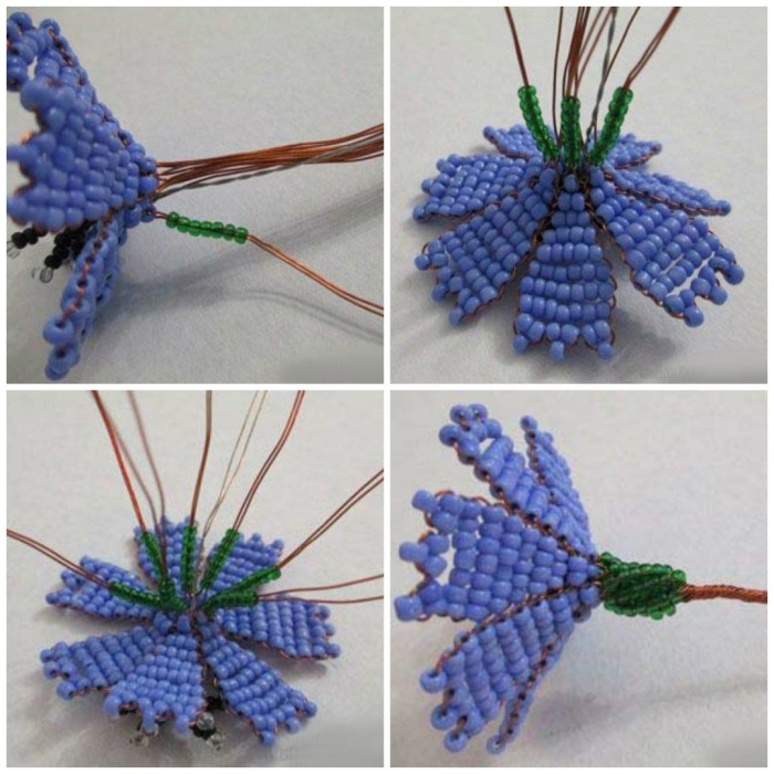 Васильки из бисера