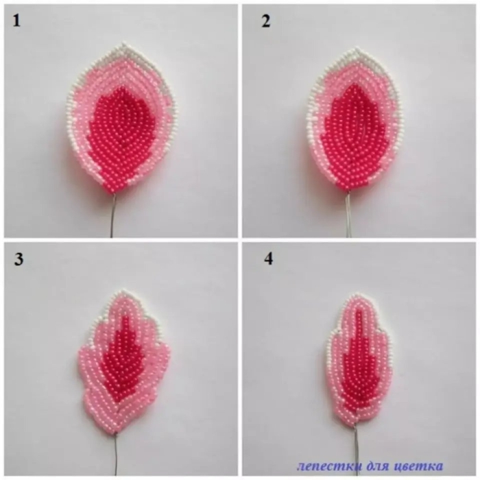 Цветы из бисера схемы плетения тюльпан
