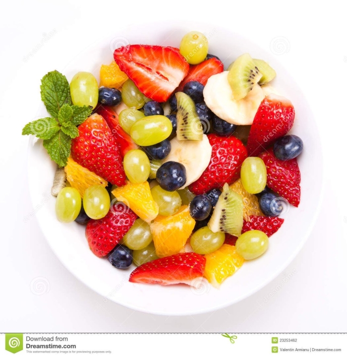 Тарелка с фруктами вид сверху