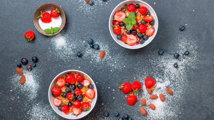 Фрукты сверху