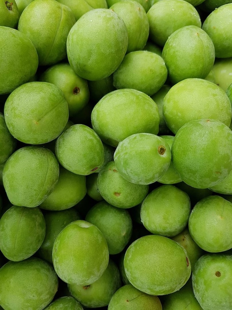 Зелёный фрукт круглый