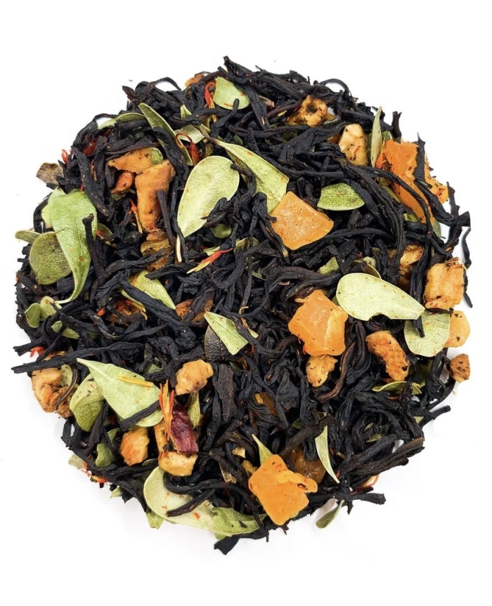 Черный чай айва с персиком