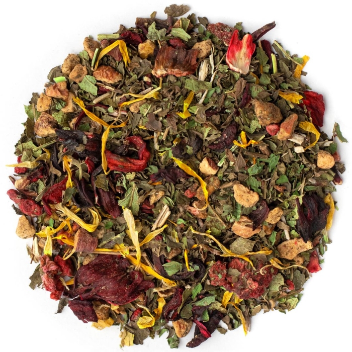 Травяной чай малина с мятой