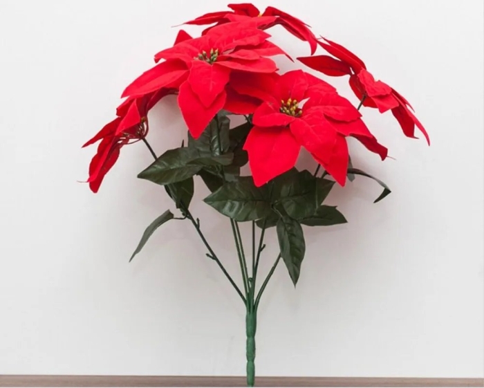 Искусственный цветок пуансеттия