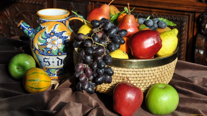 Натюрморт с фруктами и овощами