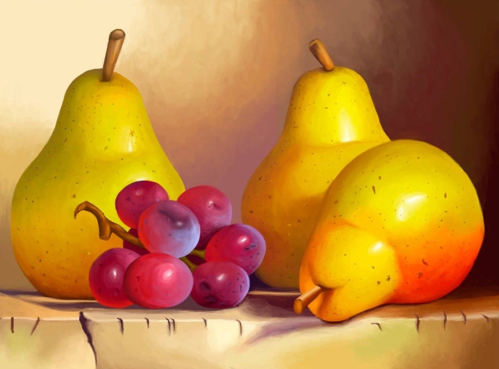  натюрморт с фруктами и посудой хуан гриса