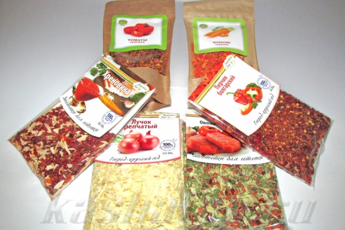 Сушеные овощи упаковка