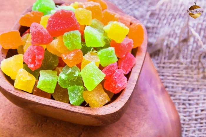 Папайя цукаты кубики 8-10 мм микс