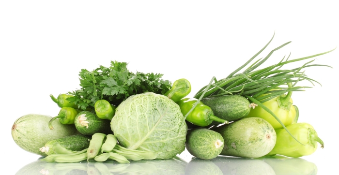 Зеленые овощи и фрукты