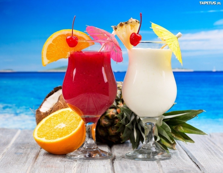 Лето пляж коктейли