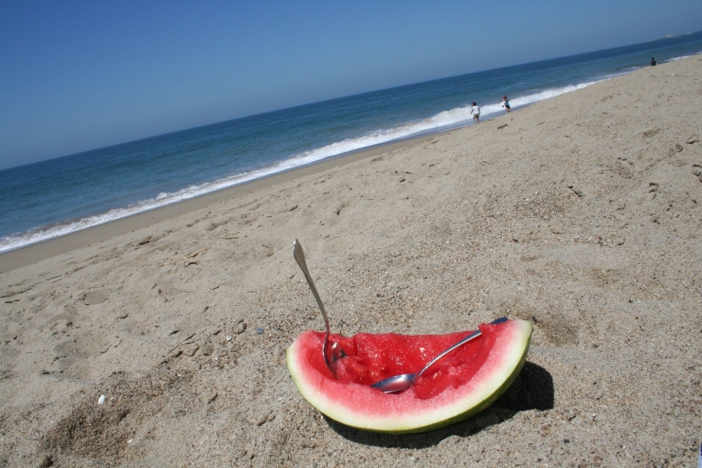 Арбуз на берегу моря