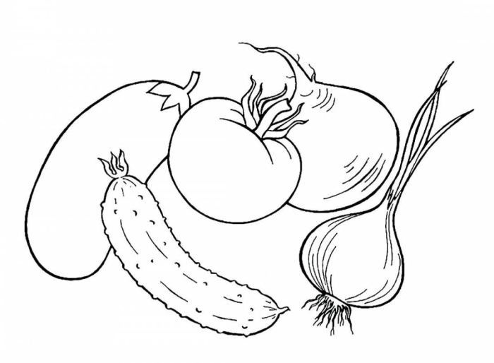Раскраска для детей овощи