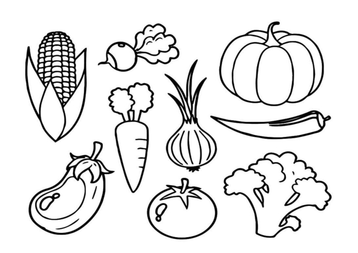 Раскраска овощ
