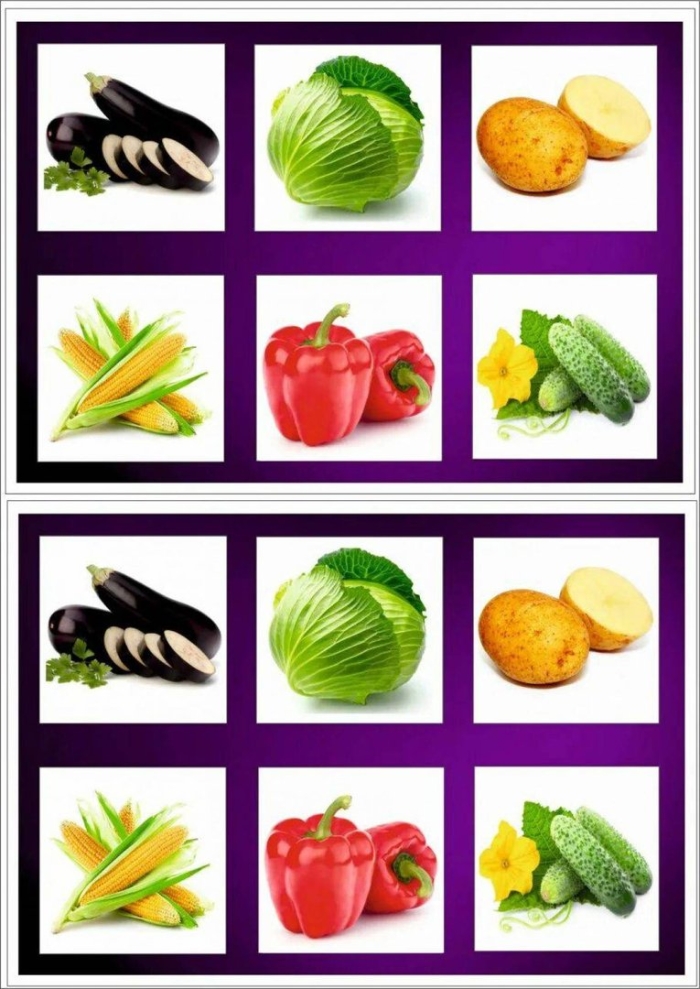 Игра лото овощи фрукты ягоды