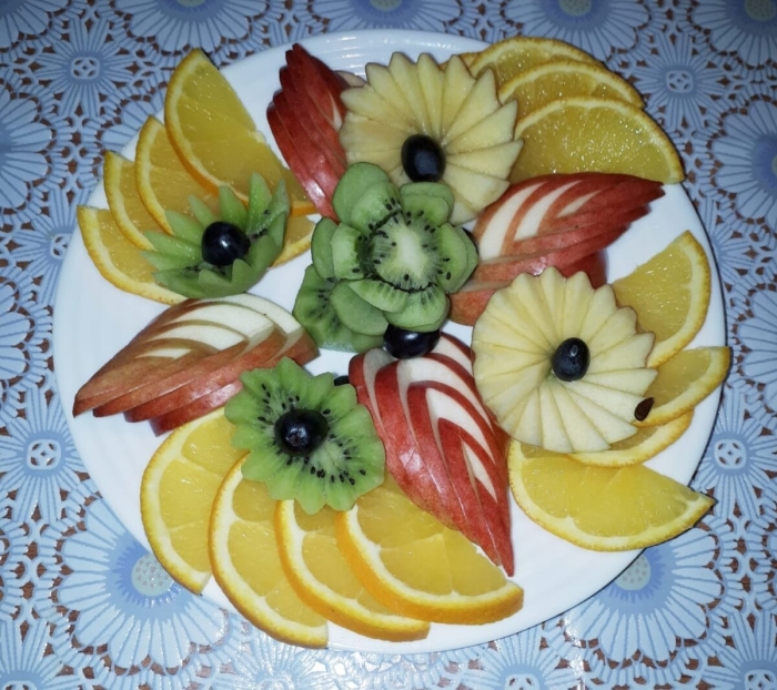 Нарезка фруктов красиво на тарелку в домашних условиях