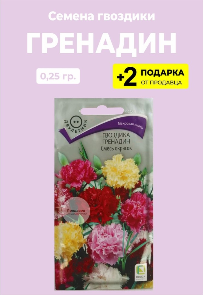 Гвоздика садовая гренадин махровая смесь