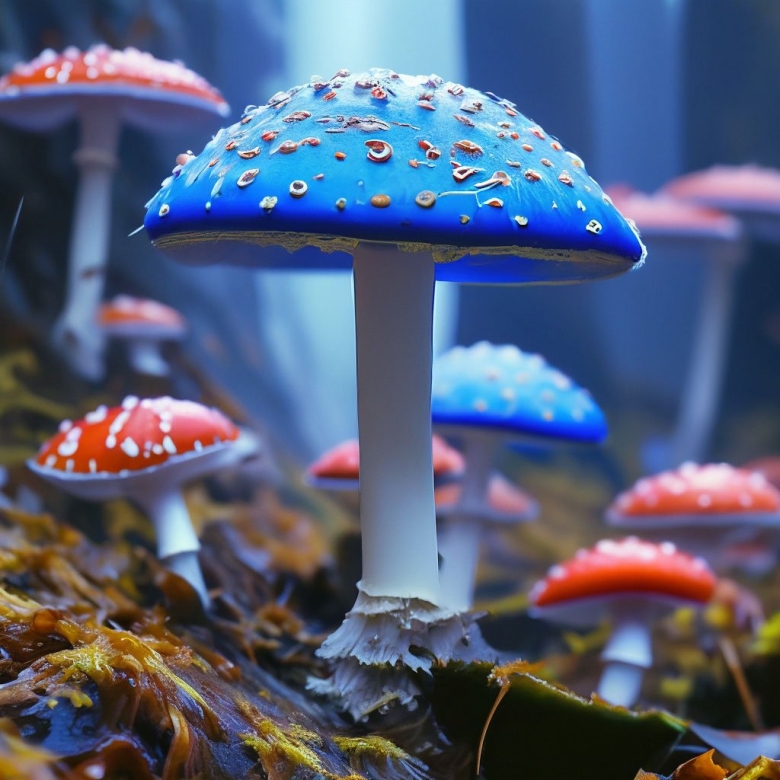 Синие грибы