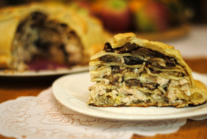 Блинный пирог курник