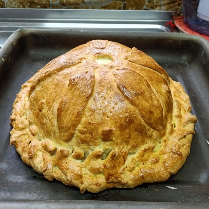 Блинный пирог курник