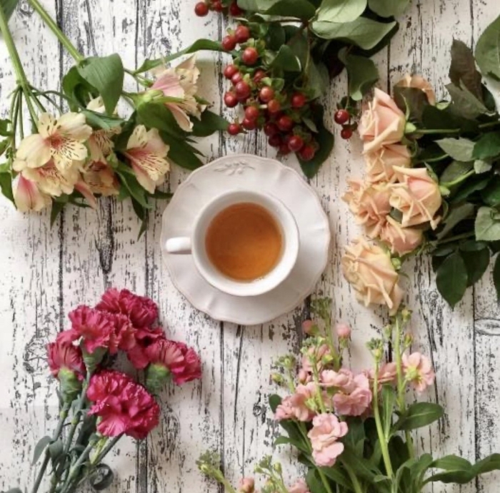 Кофе и цветы