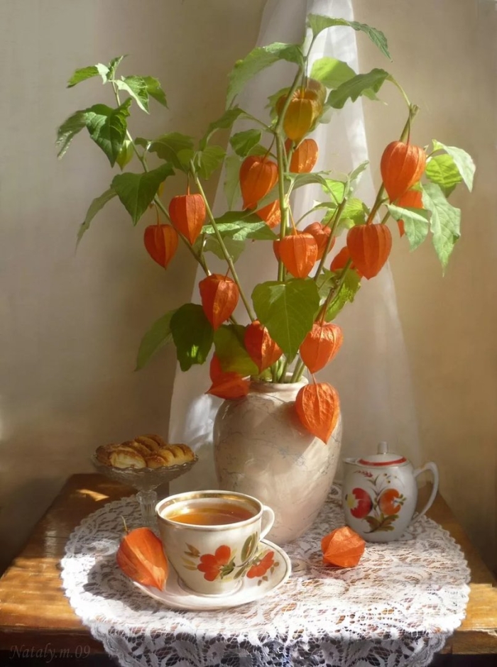 Осенний букет с физалисом