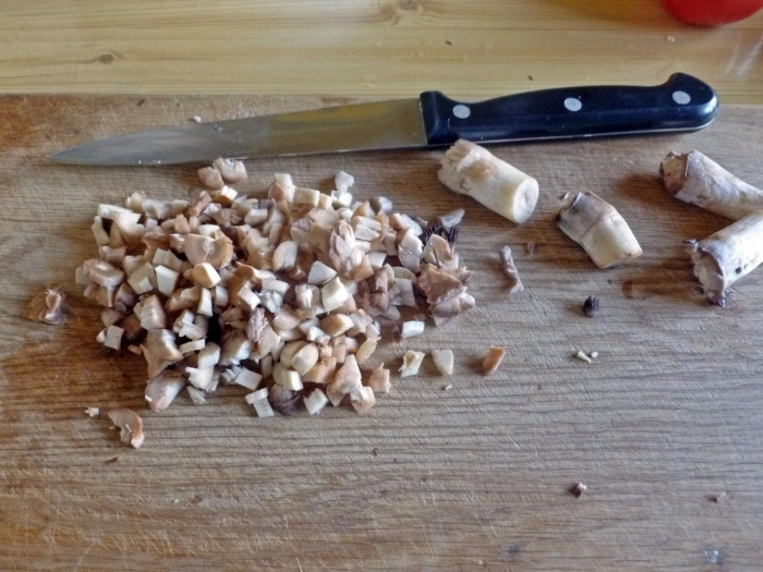 Грибы мелко нарезанные