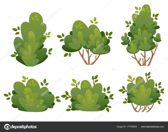 Кусты в мультяшном стиле