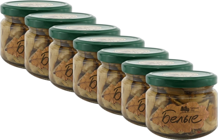 Грибы белые таежный сбор резанные маринованные 500 г