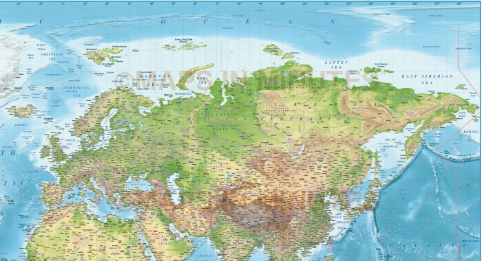 Физическая карта евразии в хорошем качестве