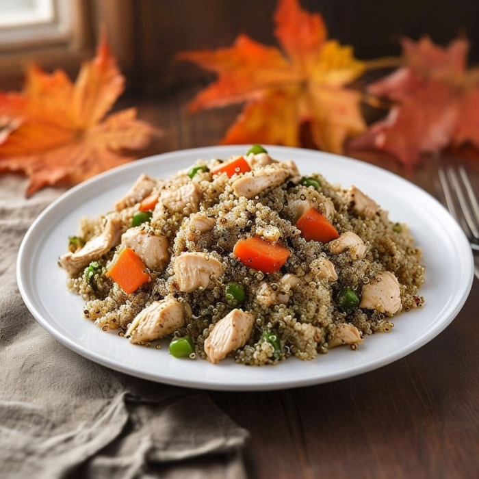 Куриная грудка с киноа и овощами