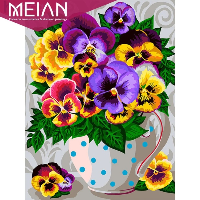 Алмазная мозаика анютины глазки