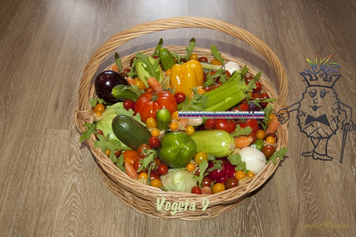 Корзина с овощами и фруктами