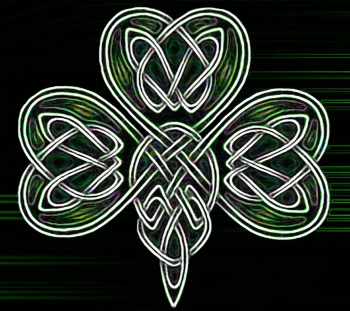 Кельтский клевер четырехлистный символ