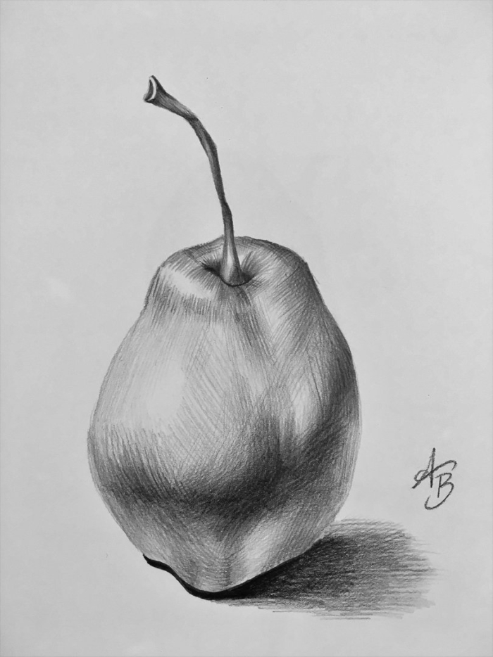 Рисунок груши карандашом