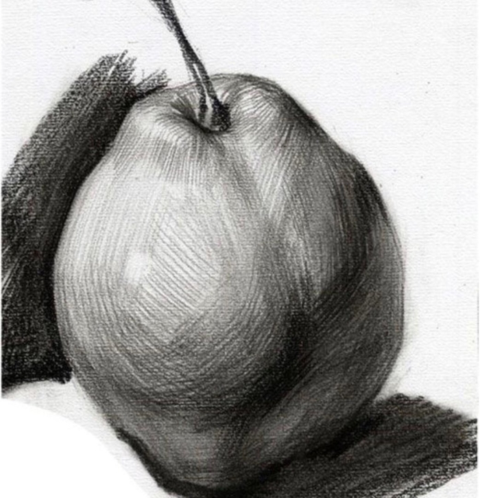 Фрукты карандашом штриховка
