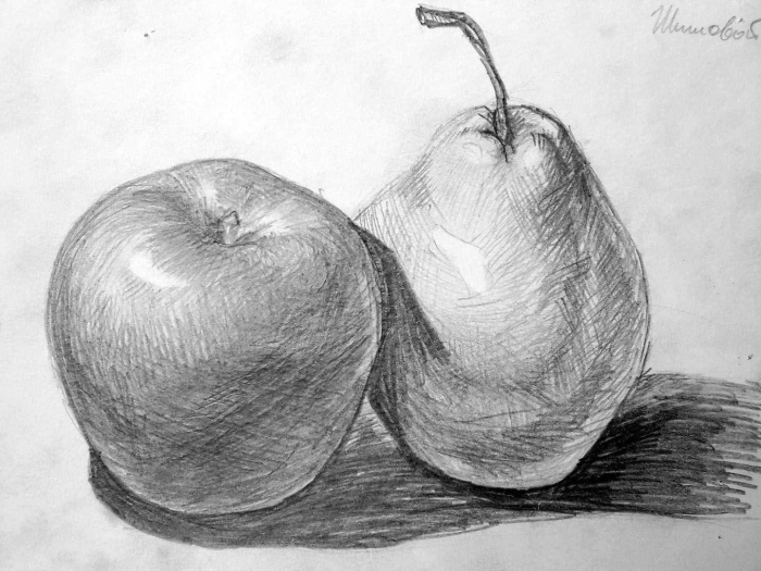 Натюрморт карандашом несложный